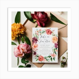 A Photo Of A Wedding Invitation Card 2 Art Print