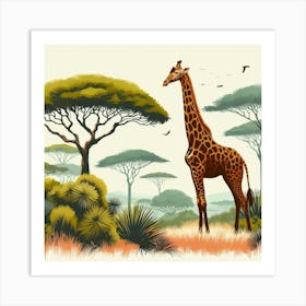 Illustration Giraffe 1 Art Print