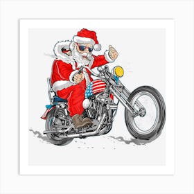 Biker Santa Motorcycle Fan Merry Christmas Xmas Holidays Art Print