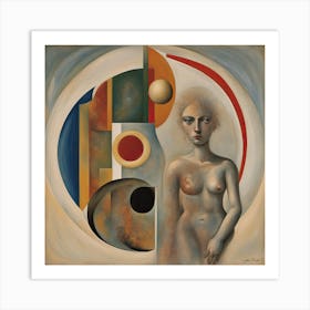 Woman Shapes And Colours Art Print