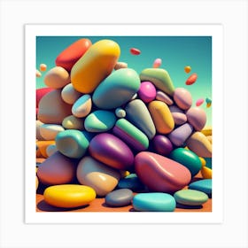 Colorful smooth stones Art Print