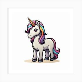 Unicorn With Rainbow Mane 1 Art Print