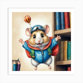 Flying Hamster Art Print