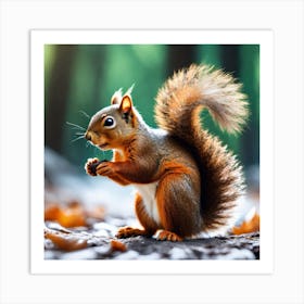 Squirrel In The Woods 45 Art Print