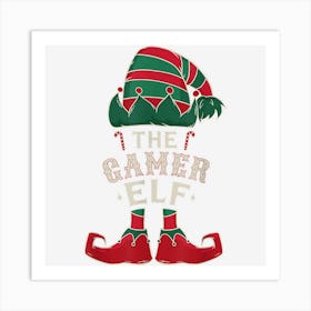 The Gamer Elf Cute Ugly Christmas Sweater Family Art Print