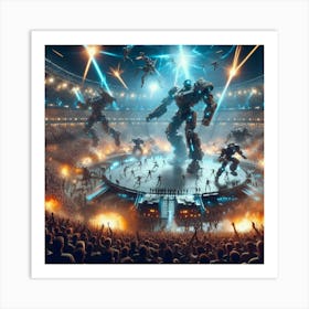 Robots In The Arena Art Print