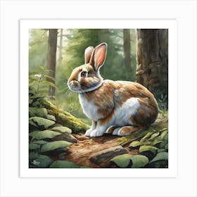 Rabbit In The Woods 71 Art Print