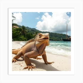 Majestic Reptile on the Shore Art Print