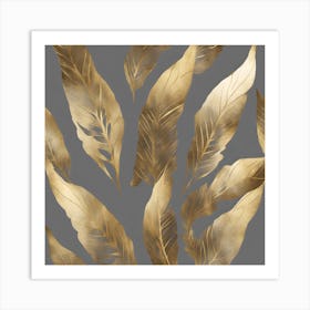 Gold Feathers Art Print