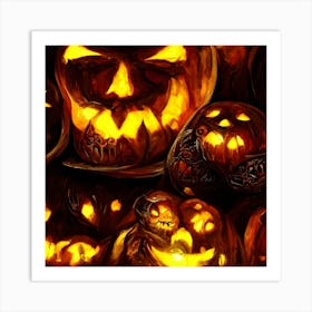 Halloween Pumpkins 2 Art Print