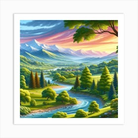 Landscape Painting 3 Art Print