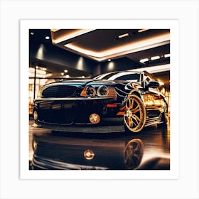 Black Ford Mustang Art Print