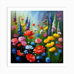 Flowers In The Garden 2 Art Print