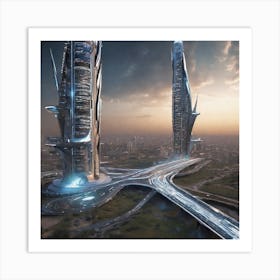 Futuristic Cityscape 250 Art Print