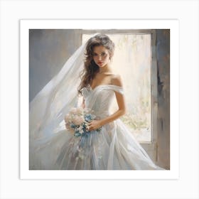 Bride In A Wedding Dress 1 Art Print