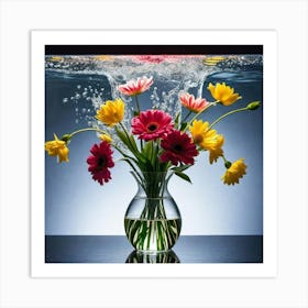 Flowers Under Water Art Print