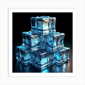 Stack Of Ice Cubes Art Print