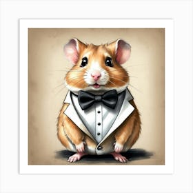 Hamster In Tuxedo Art Print