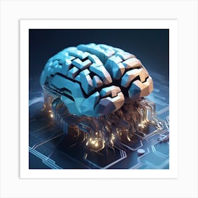 Brain On Circuit Board 24 Art Print