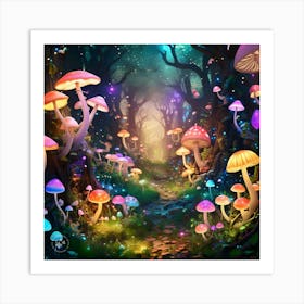 Mushroom Forest Art Print