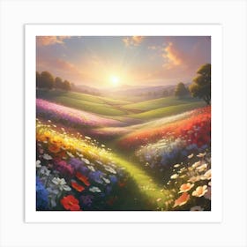 Sunset In The Meadow 11 Art Print