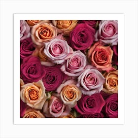 Roses Background Art Print