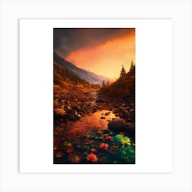 Sunset In The Mountains 2 Art Print