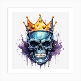 Skull With Crown Art Print