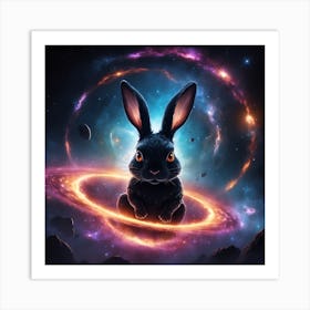 Rabbit In Space Art Print