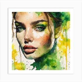 Watercolor Of A Woman 5 Art Print