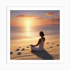 Meditation On The Beach Art Print