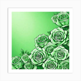 Green Roses 14 Art Print