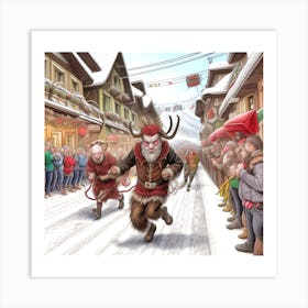 Santa'S Run Art Print