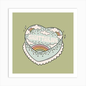 Sagittarius Heart Cake Art Print