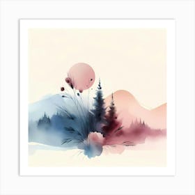 Watercolor Landscape 3 Art Print