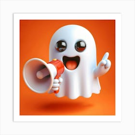 Ghost With Megaphone 1 Art Print