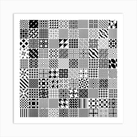 Black And White Geometric Patterns 1 Art Print