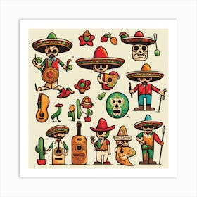 Mexican Folk Art 4 Art Print