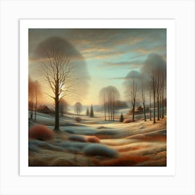Hilma's Touch: Early Spring Landscape with Abstract Inspirations. Art Print