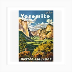 Yosemite United Air Lines Art Print