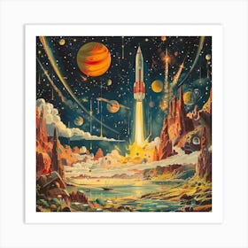 Space Rocket 3 Art Print