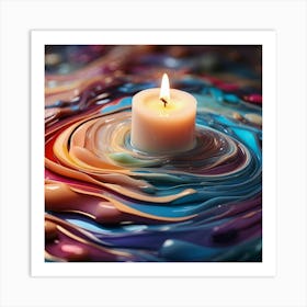 Colorful Swirl Candle Art Print