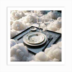 Dinners lying in clouds ⛅️ Art Print