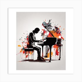Man Playing The Piano Art Print