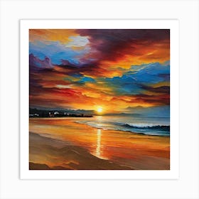 Sunset On The Beach 134 Art Print