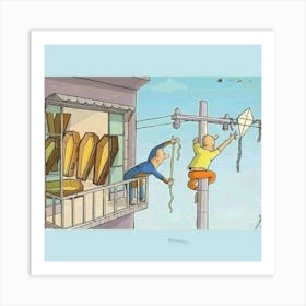 Kite Flying Art Print