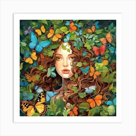 Butterfly Girl 12 Art Print