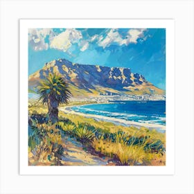 A Table Mountain In Cape Town Expressive Strokes 1720034034 4 Art Print