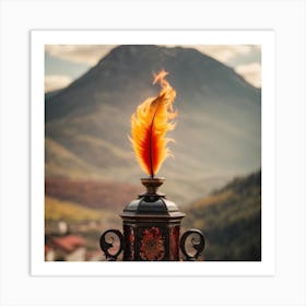 Flaming Feather Art Print