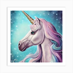 Beautiful Celestial Unicorn Art Print
